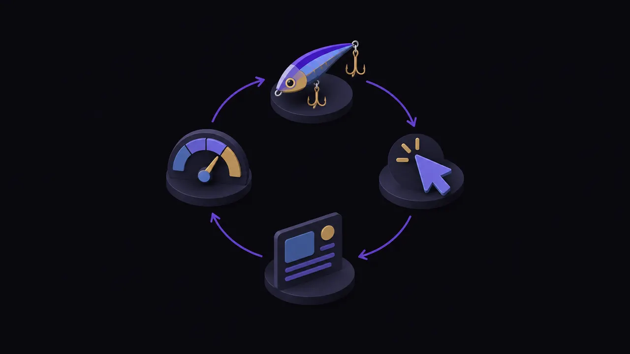 Closed loop from lure to click to micro-training to risk score and back