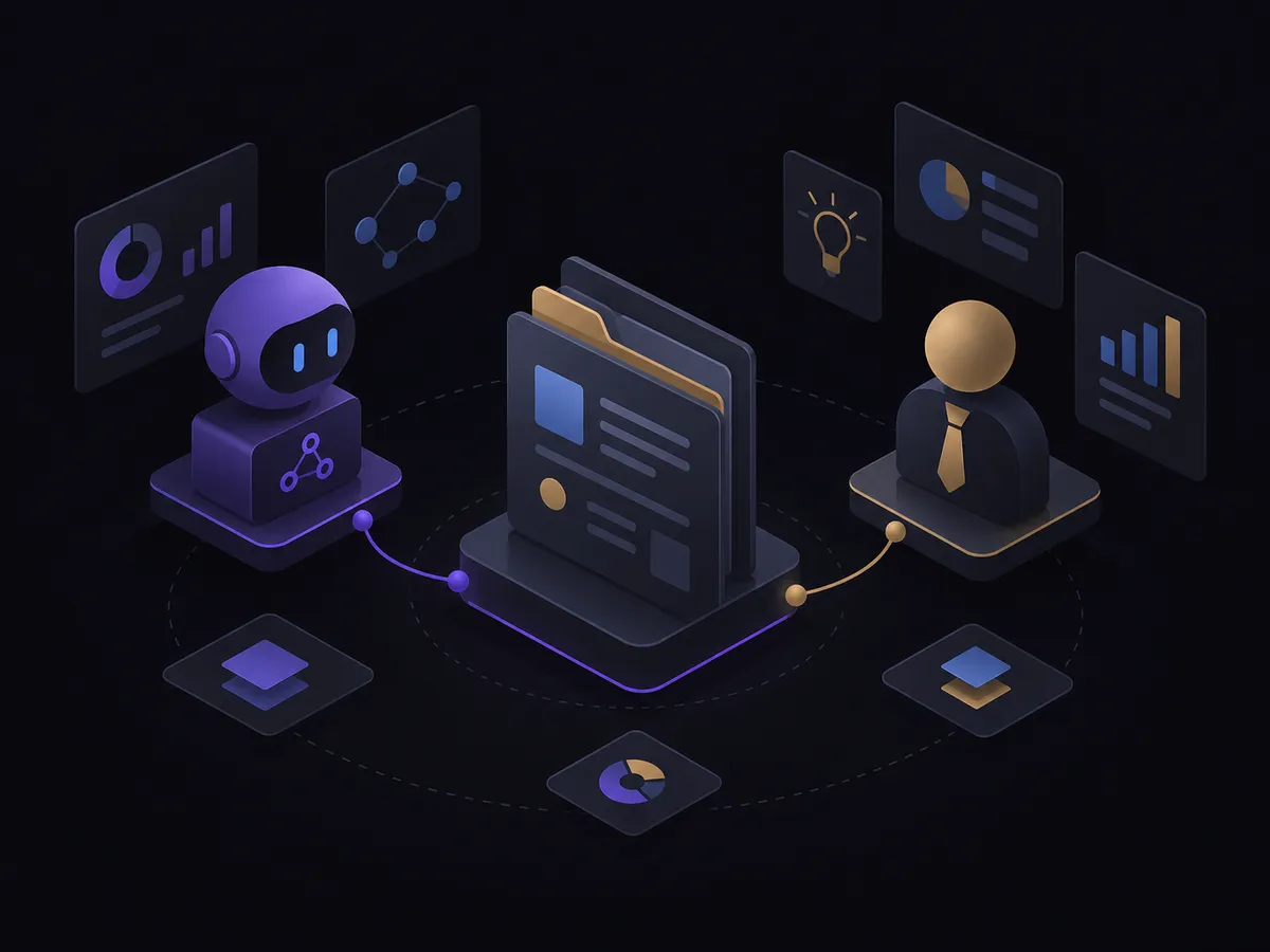 An AI agent and a human expert working from the same shared case file