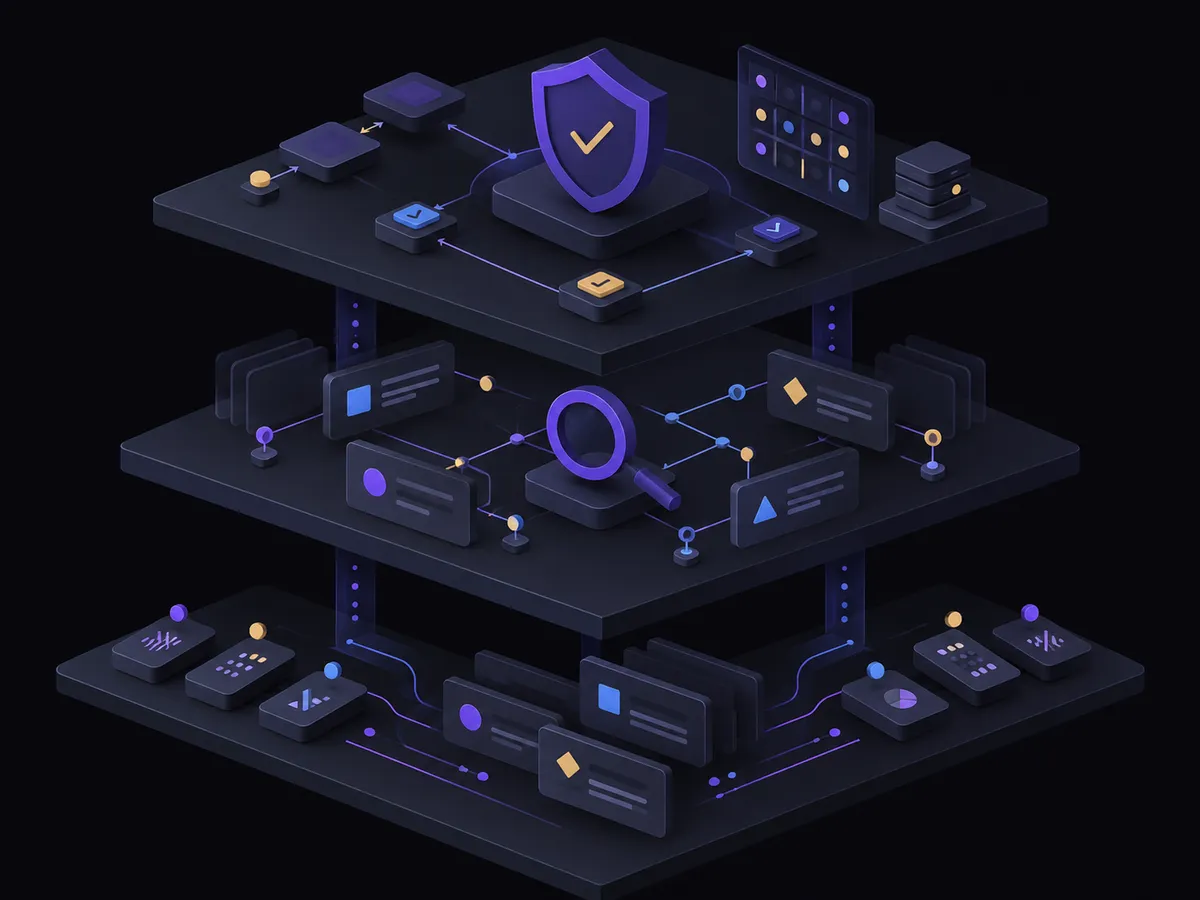 Layered platform where detection, investigation and compliance layers are connected into one stack
