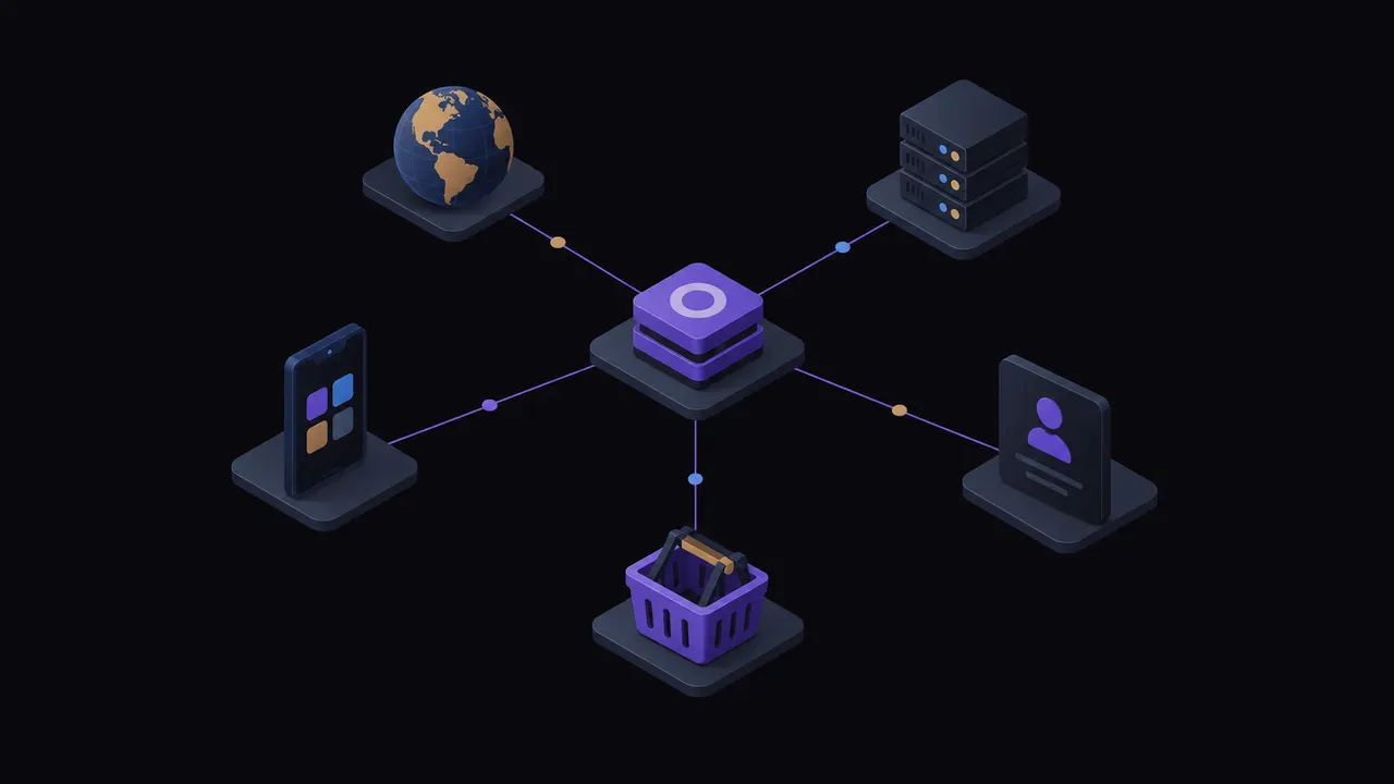 Hub routing one validated case to domain, hosting, app, social and marketplace removal channels
